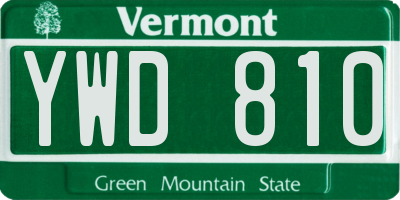 VT license plate YWD810