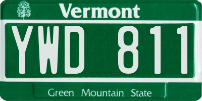 VT license plate YWD811