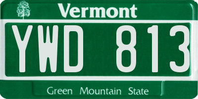 VT license plate YWD813