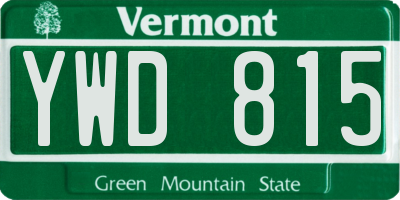 VT license plate YWD815
