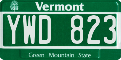 VT license plate YWD823