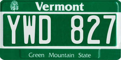 VT license plate YWD827