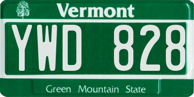 VT license plate YWD828