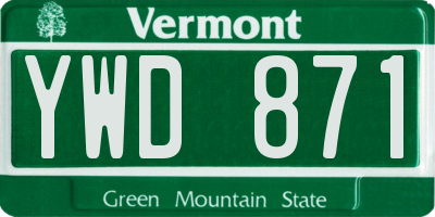 VT license plate YWD871