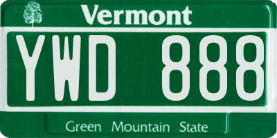 VT license plate YWD888