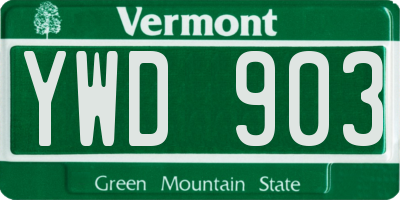 VT license plate YWD903