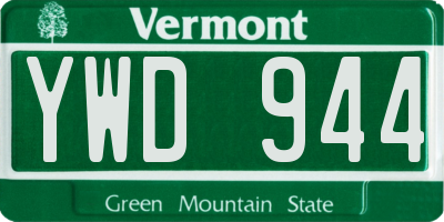 VT license plate YWD944