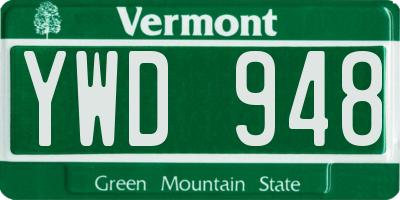 VT license plate YWD948