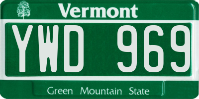 VT license plate YWD969