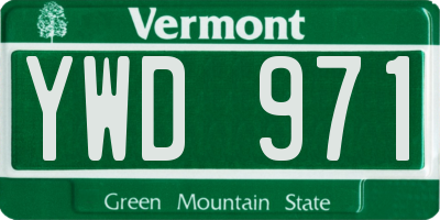 VT license plate YWD971