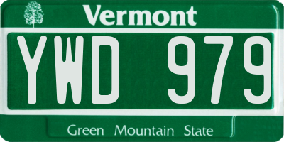 VT license plate YWD979