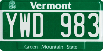 VT license plate YWD983