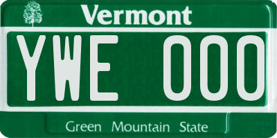 VT license plate YWE000