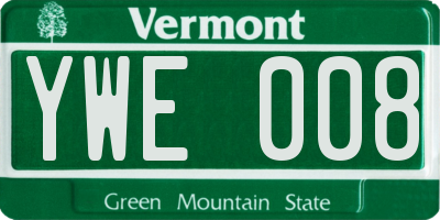 VT license plate YWE008