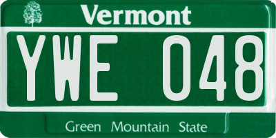 VT license plate YWE048