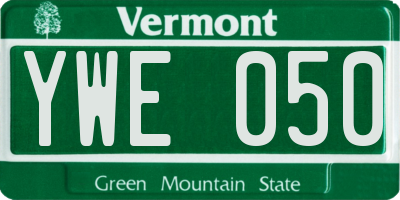 VT license plate YWE050