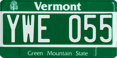 VT license plate YWE055
