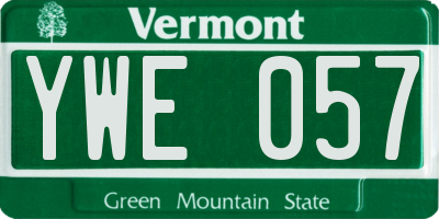 VT license plate YWE057