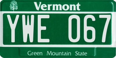 VT license plate YWE067