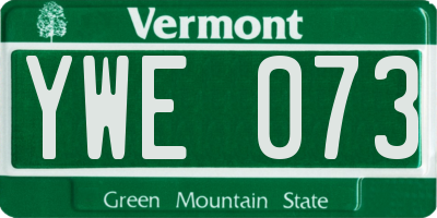 VT license plate YWE073