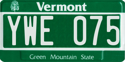 VT license plate YWE075