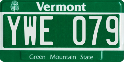 VT license plate YWE079