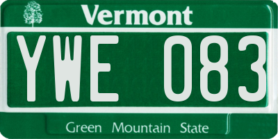 VT license plate YWE083