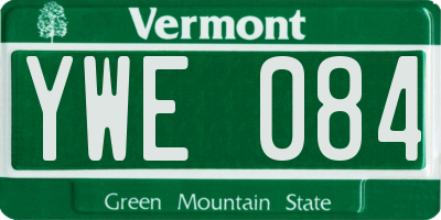 VT license plate YWE084