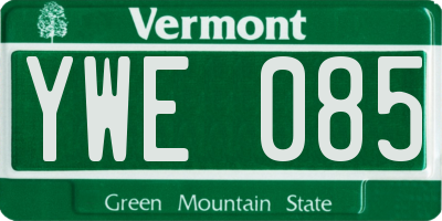 VT license plate YWE085