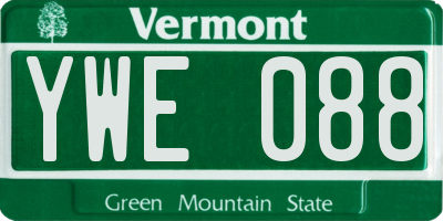 VT license plate YWE088