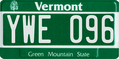 VT license plate YWE096