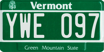 VT license plate YWE097