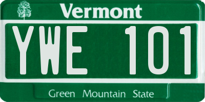 VT license plate YWE101