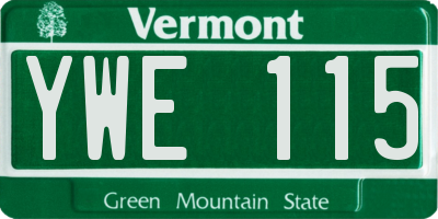 VT license plate YWE115