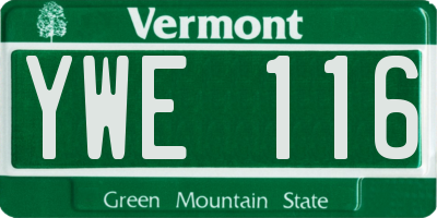 VT license plate YWE116
