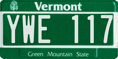 VT license plate YWE117