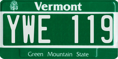 VT license plate YWE119
