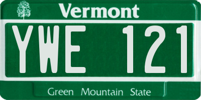 VT license plate YWE121