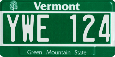 VT license plate YWE124
