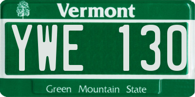 VT license plate YWE130