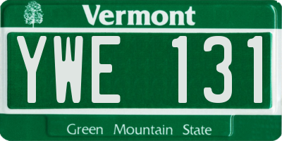 VT license plate YWE131