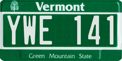 VT license plate YWE141