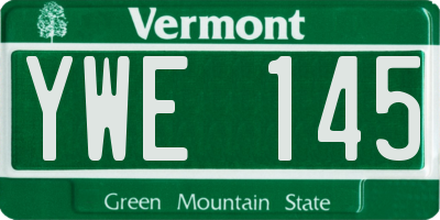 VT license plate YWE145