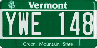 VT license plate YWE148