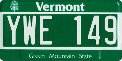 VT license plate YWE149