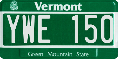 VT license plate YWE150