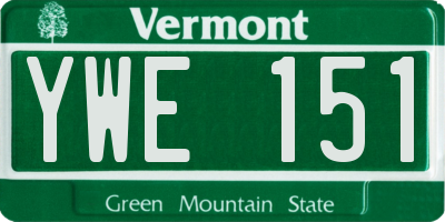 VT license plate YWE151