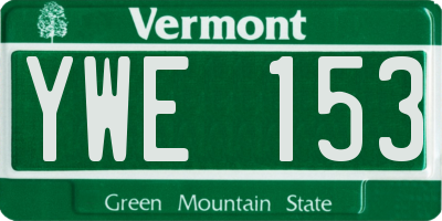 VT license plate YWE153