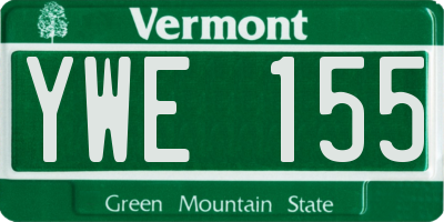 VT license plate YWE155