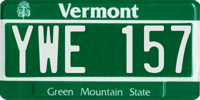 VT license plate YWE157